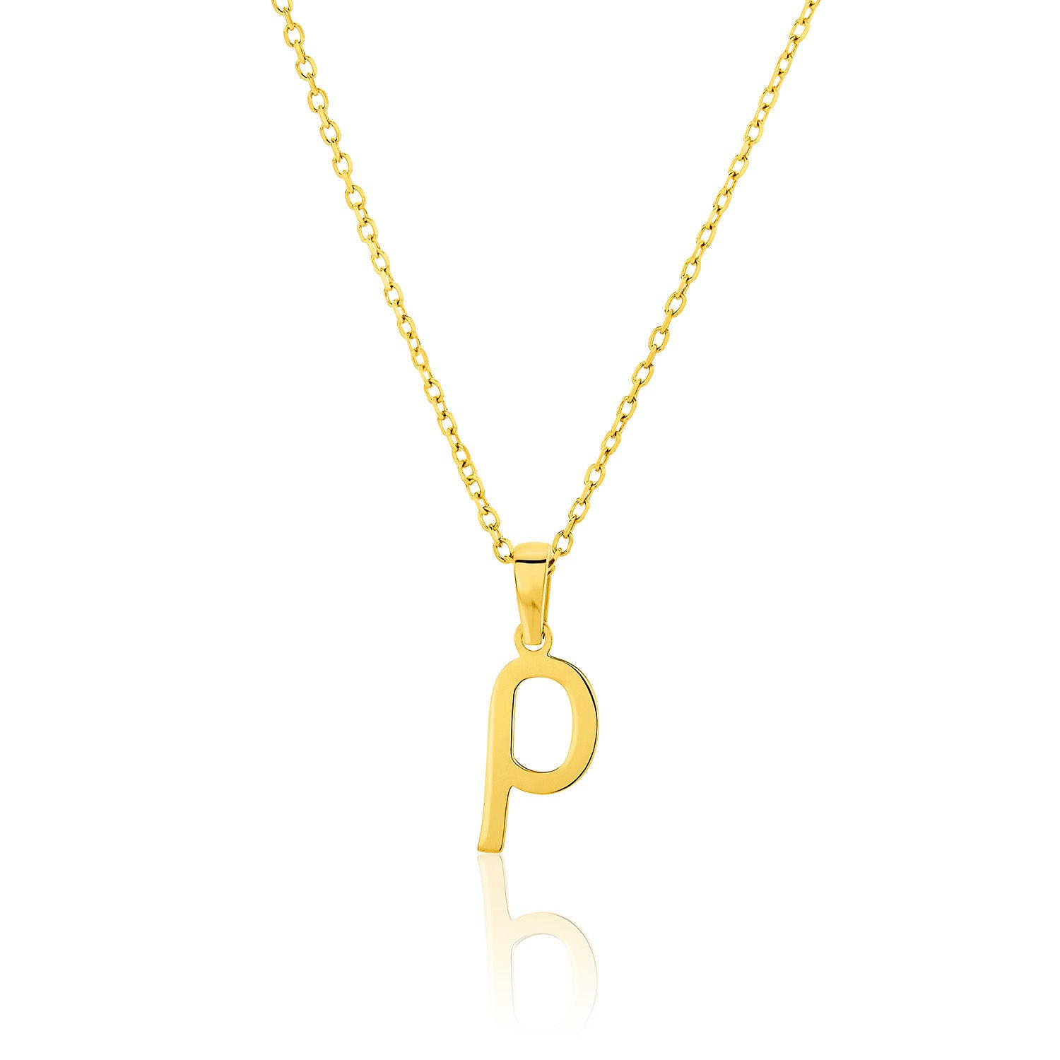 Μενταγιόν Alphabet γράμμα ''ρ'' από χρυσό 18Κ Εικόνα 1