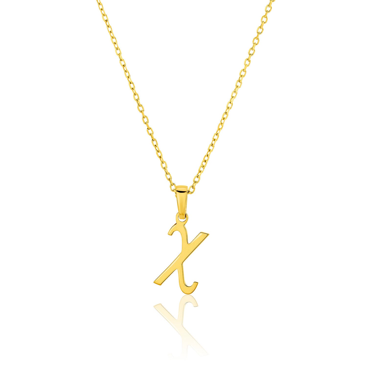 Μενταγιόν Alphabet γράμμα ''χ'' από χρυσό 18Κ Εικόνα 1