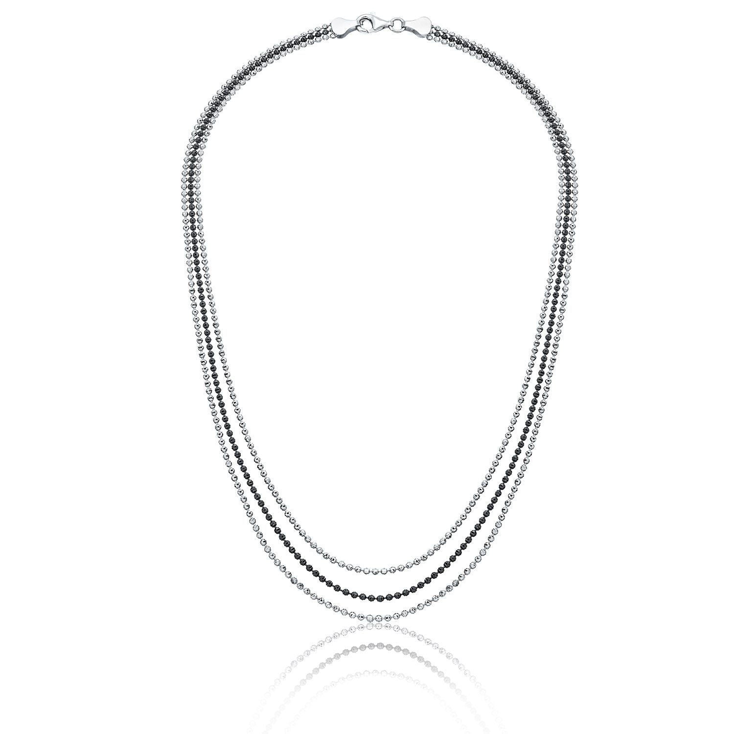 Κολιέ Skin από επιροδιωμένο και μαύρο επιροδιωμένο ασήμι 925° Εικόνα 1