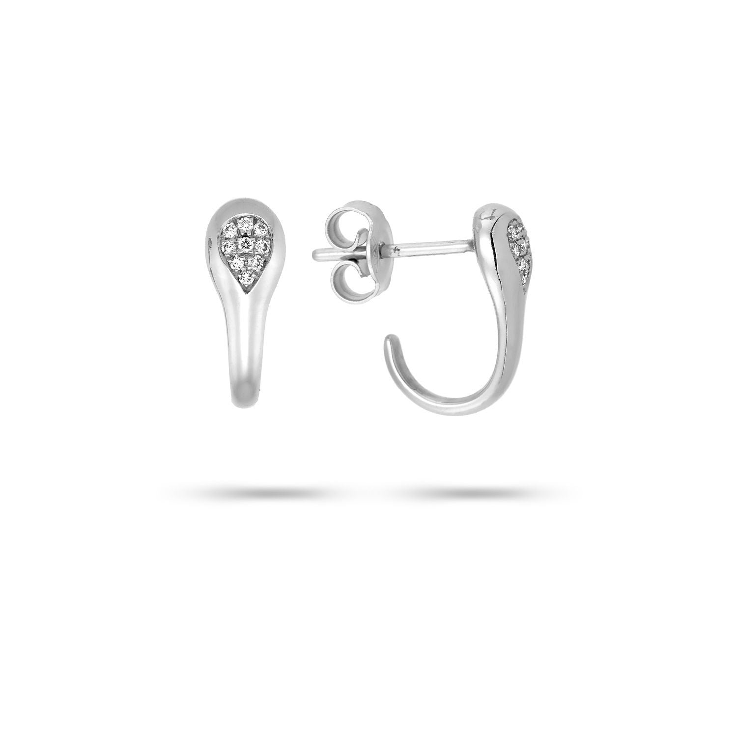 Σκουλαρίκια Mamba από λευκό χρυσό 18K με διαμάντια μπριγιάν Εικόνα 2