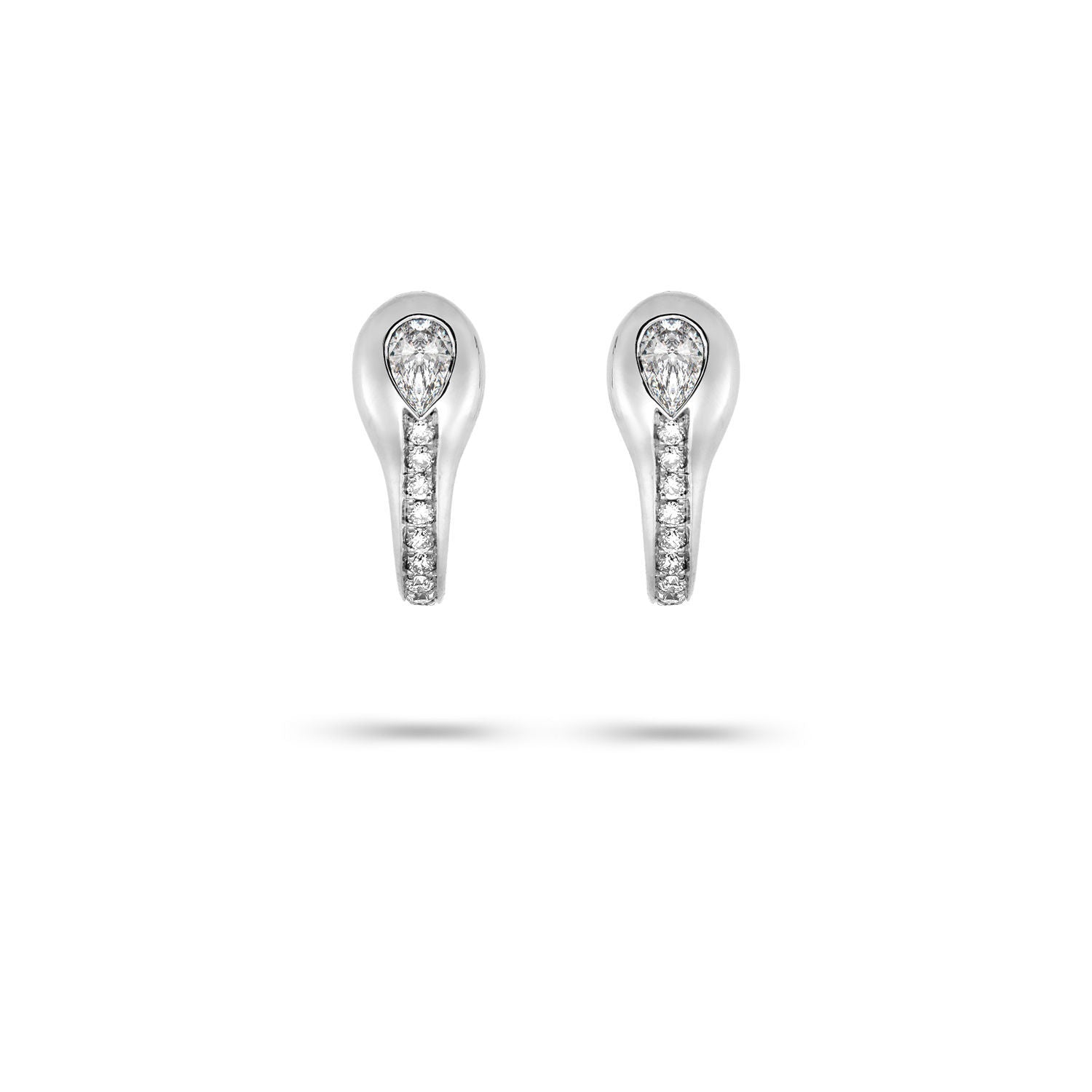 Σκουλαρίκια Mamba από λευκό χρυσό 18K με διαμάντι pear και διαμάντια μπριγιάν Εικόνα 1