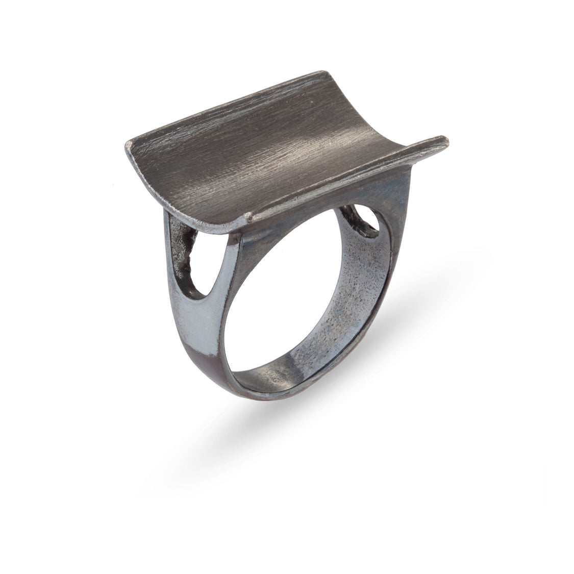 Δαχτυλίδι από μαύρο επιροδιωμένο ασήμι 925° Εικόνα 1