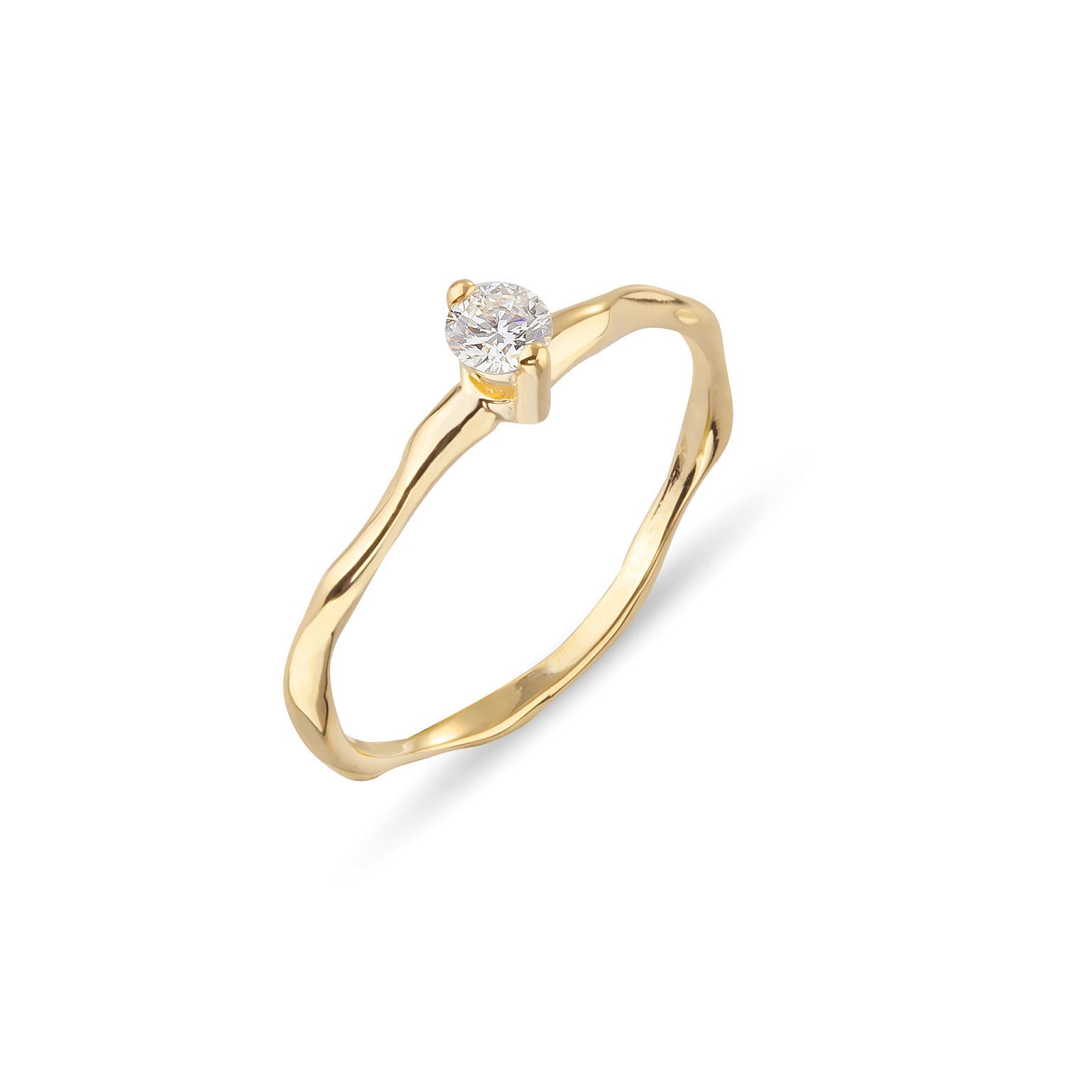 Δαχτυλίδι Diamonds από χρυσό 18Κ με στρογγυλό διαμάντι μπριγιάν 0.14ct Εικόνα 1