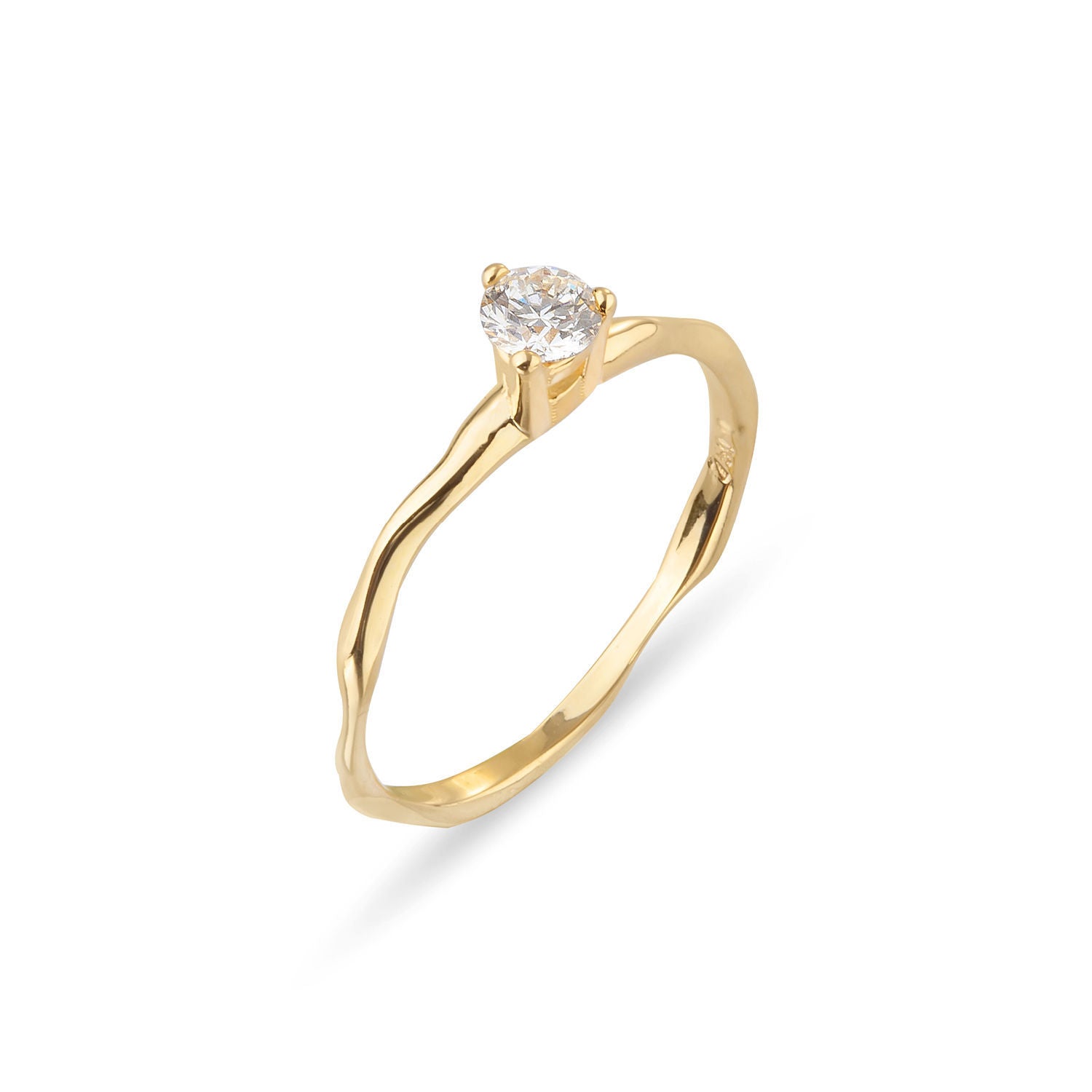 Δαχτυλίδι Diamonds από χρυσό 18Κ με στρογγυλό διαμάντι μπριγιάν 0.22ct Εικόνα 1