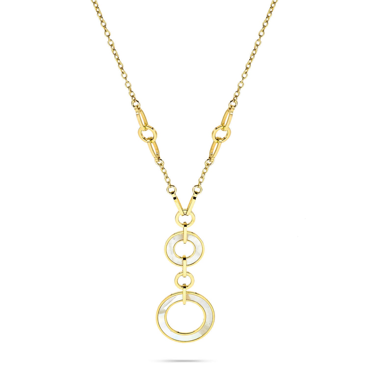 Κολιέ Geometry από επιχρυσωμένο ασήμι 925° με φίλντισι Εικόνα 3