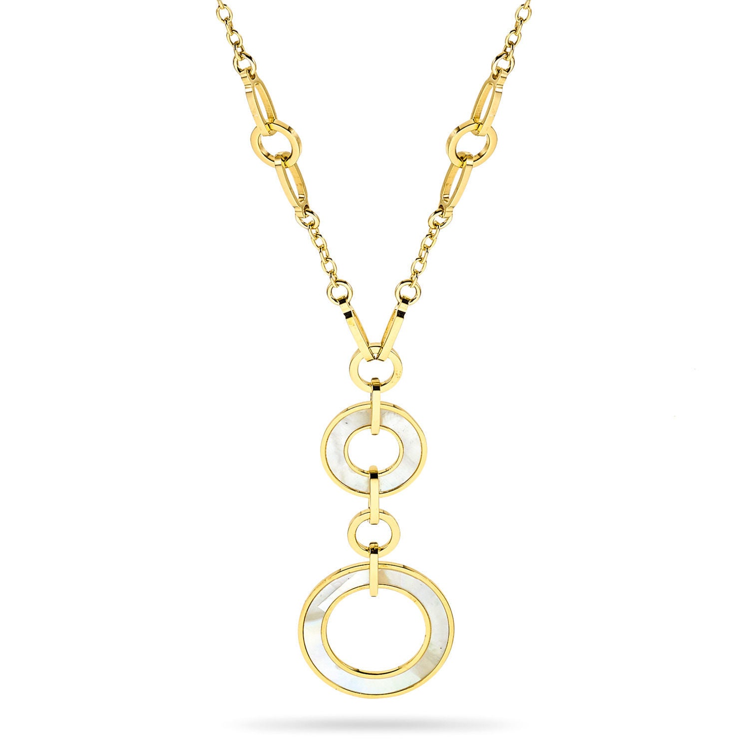 Κολιέ Geometry από επιχρυσωμένο ασήμι 925° με φίλντισι Εικόνα 1