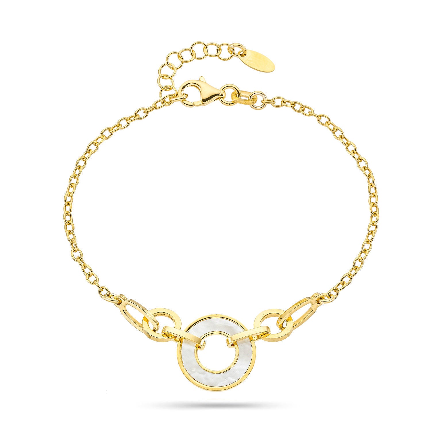 Βραχιόλι Geometry από επιχρυσωμένο ασήμι 925° με φίλντισι Εικόνα 1