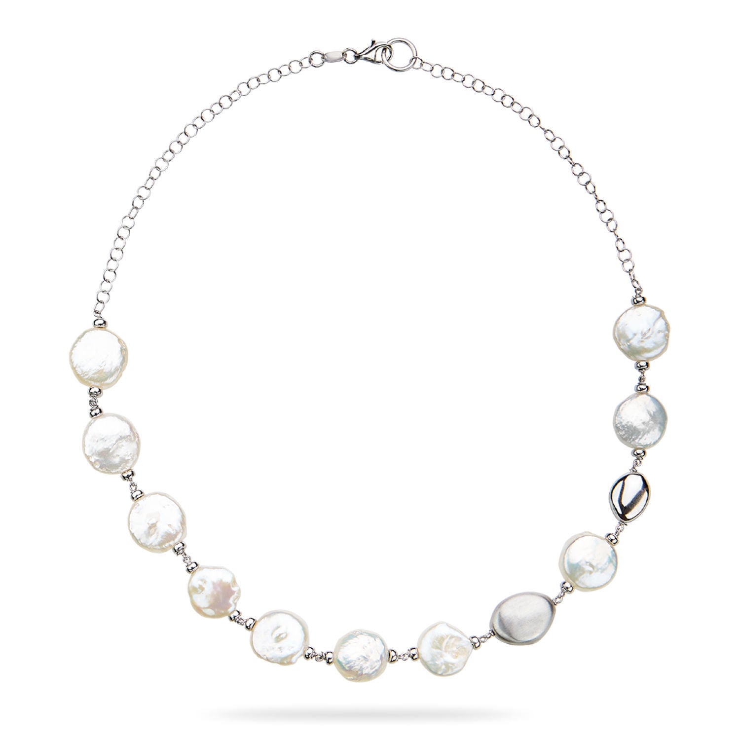 Κολιέ Swing από επιροδιωμένο ασήμι 925° με μαργαριτάρια μπαρόκ Εικόνα 1