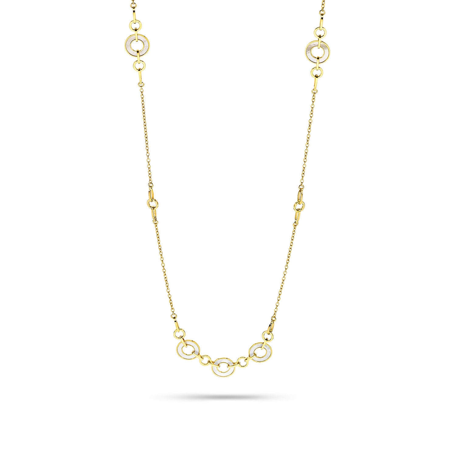 Κολιέ Geometry από επιχρυσωμένο ασήμι 925° με φίλντισι Εικόνα 1