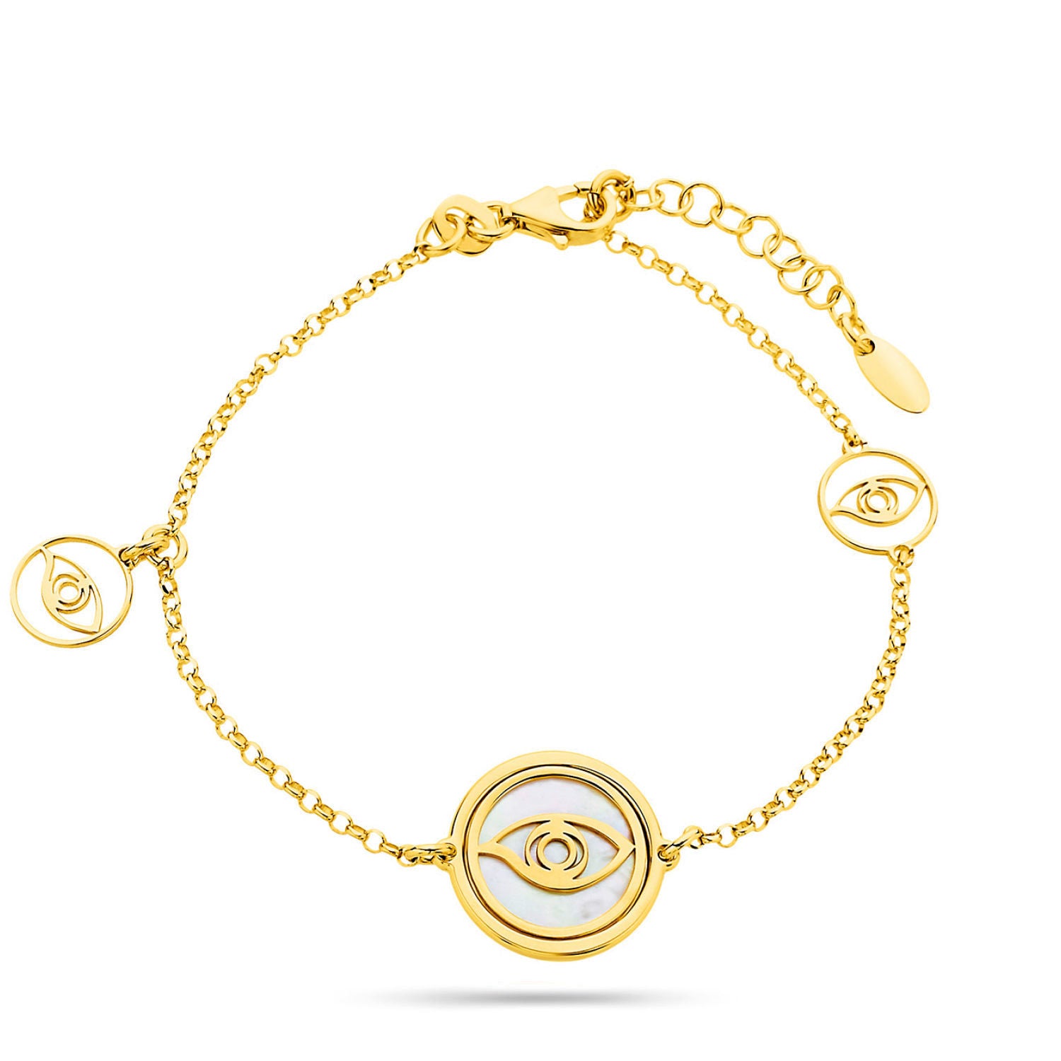 Βραχιόλι i από επιχρυσωμένο ασήμι 925° με φίλντισι Εικόνα 1