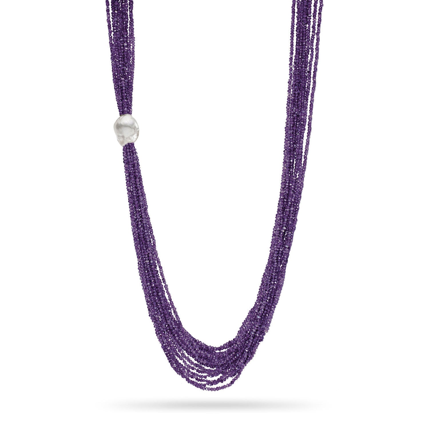 Κολιέ Rio από αμέθυστο και μαργαριτάρι μπαρόκ με ασήμι 925° Εικόνα 1