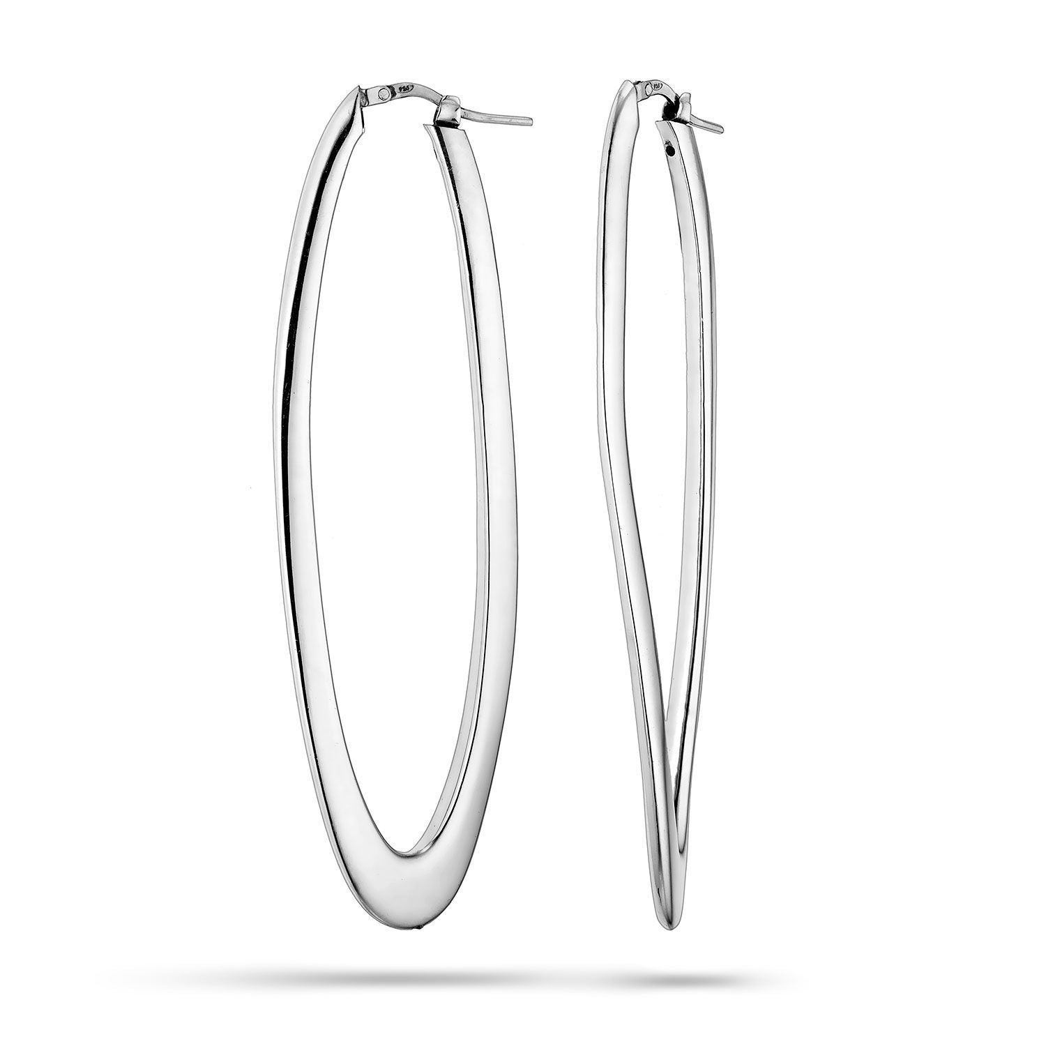 Σκουλαρίκια κρίκοι Reflections από επιροδιωμένο ασήμι 925° Εικόνα 1