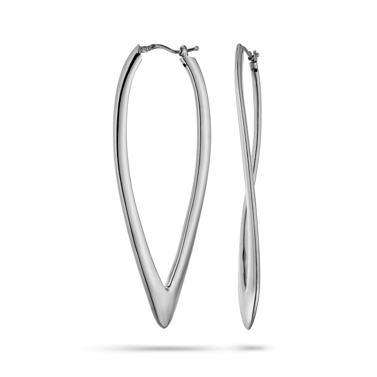 Σκουλαρίκια κρίκοι Reflections από επιροδιωμένο ασήμι 925° Εικόνα 1