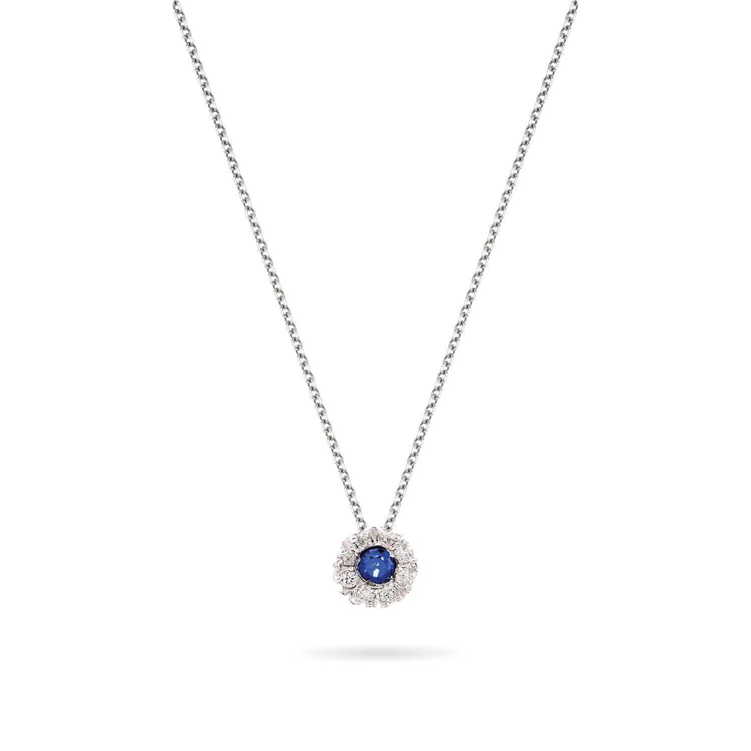 Κολιέ Gems από λευκό χρυσό 18K με ζαφείρι και διαμάντια μπριγιάν Εικόνα 1