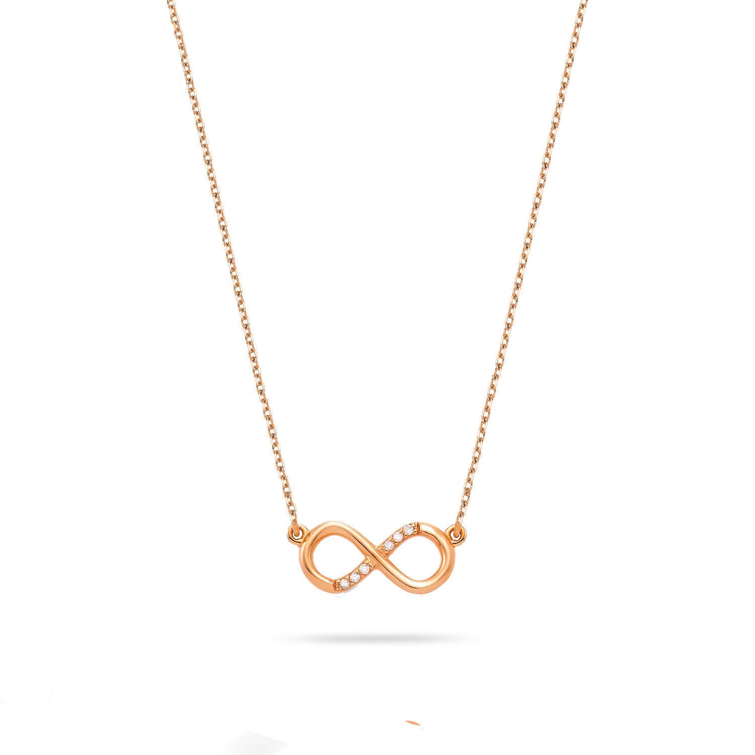 Κολιέ Symbols Άπειρο από ροζ χρυσό 18Κ με διαμάντια μπριγιάν Εικόνα 1