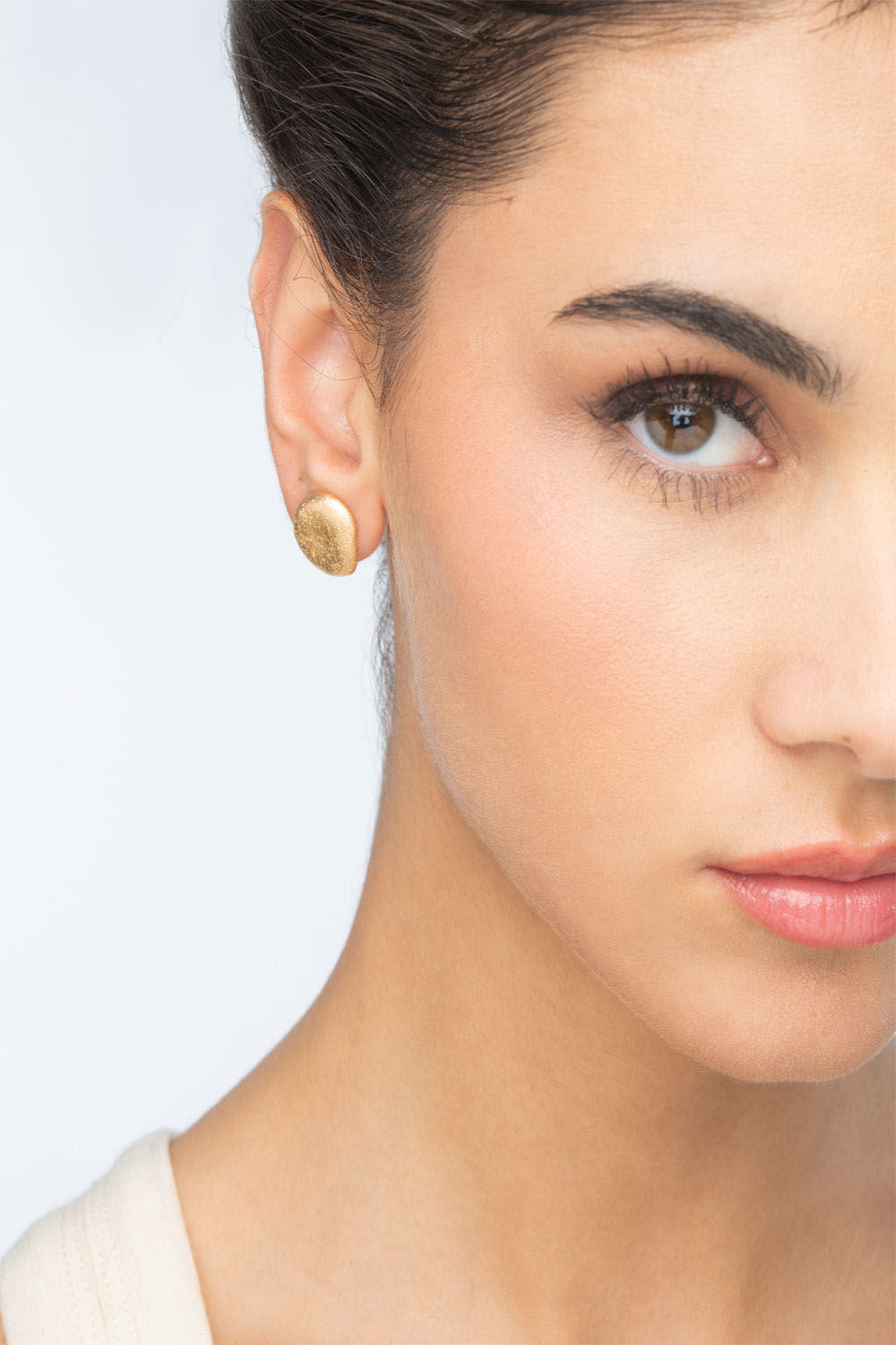 Σκουλαρίκια Terra από ματ επιχρυσωμένο ασήμι 925° Εικόνα 2