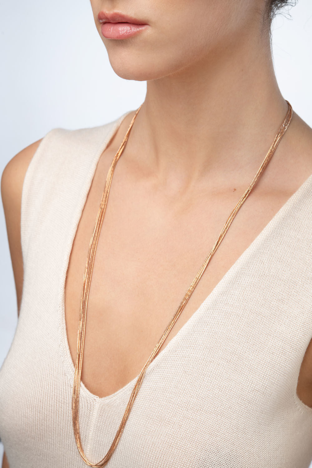 Κολιέ Skin από ροζ επιχρυσωμένο ασήμι 925° Εικόνα 2