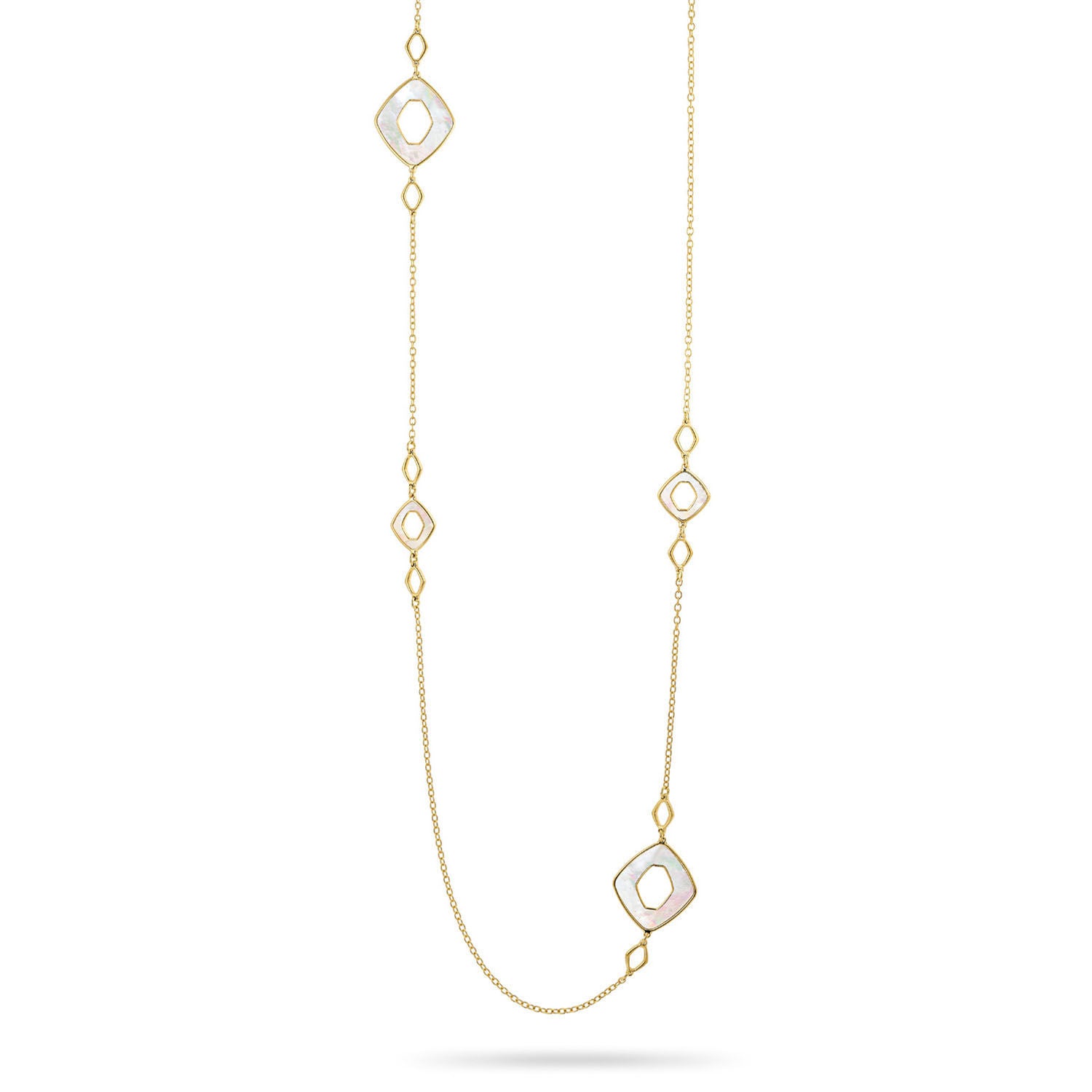 Κολιέ Geometry από επιχρυσωμένο ασήμι 925° με φίλντισι Εικόνα 1