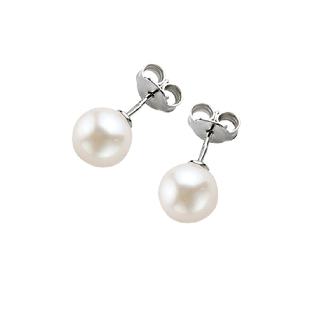 Σκουλαρίκια Pearls από λευκό χρυσό 18K με freshwater pearls Εικόνα 1