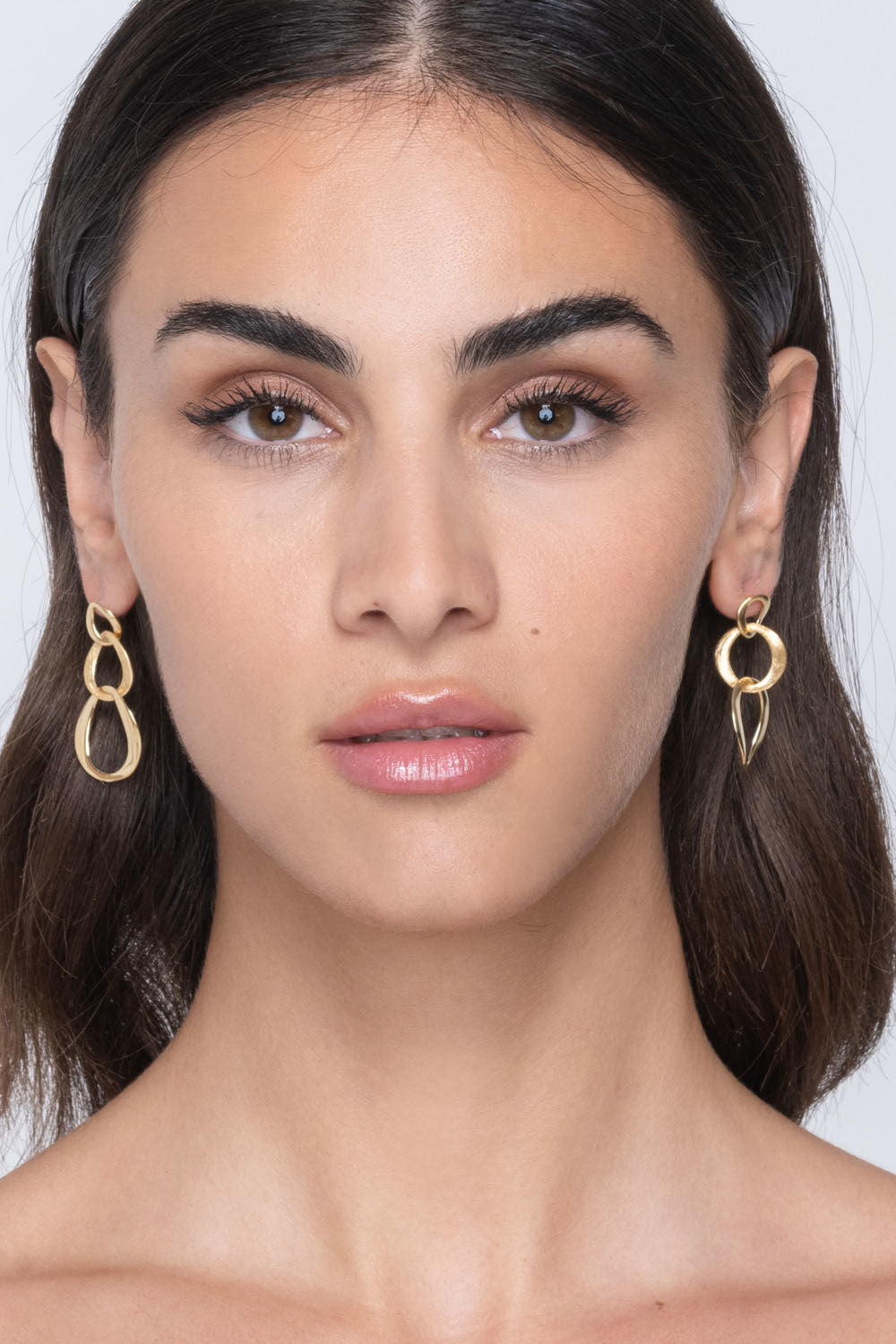 Σκουλαρίκια Reflections από επιχρυσωμένο ασήμι 925° ματ και polished Εικόνα 2