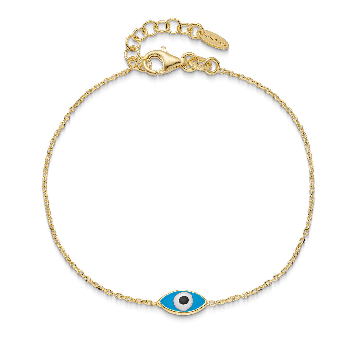 Βραχιόλι i από επιχρυσωμένο ασήμι 925° με γαλάζιο σμάλτο Εικόνα 1