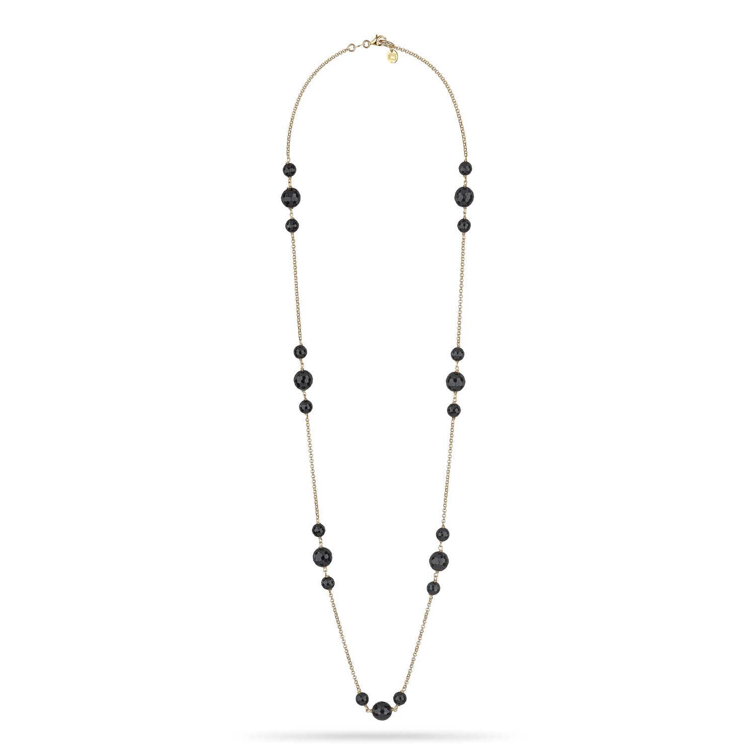 Κολιέ Swing από επιχρυσωμένο ασήμι 925° με μαύρο αχάτη Εικόνα 2