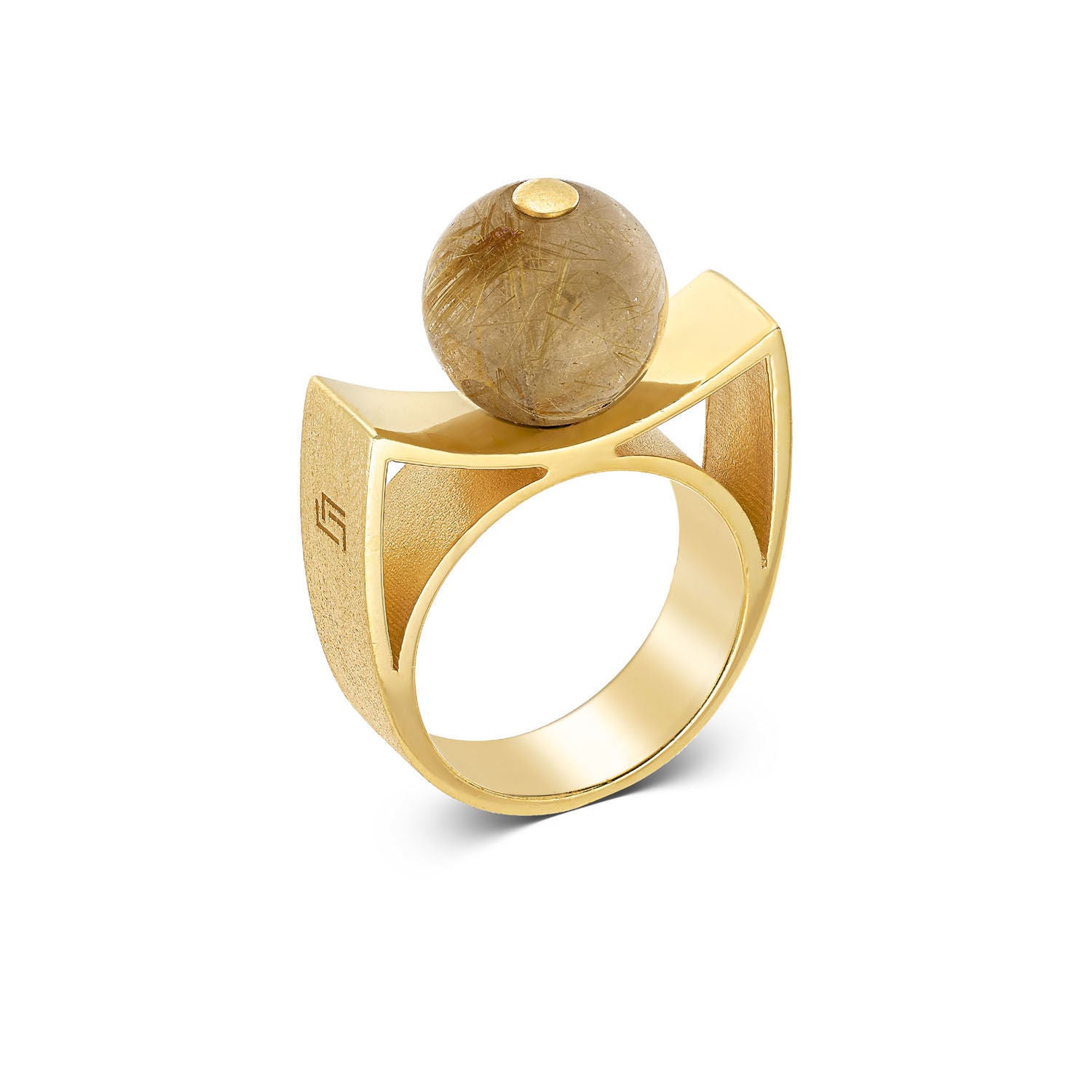 Δαχτυλίδι Hathor από επιχρυσωμένο ασήμι 925° με ρουτίλιο Εικόνα 1