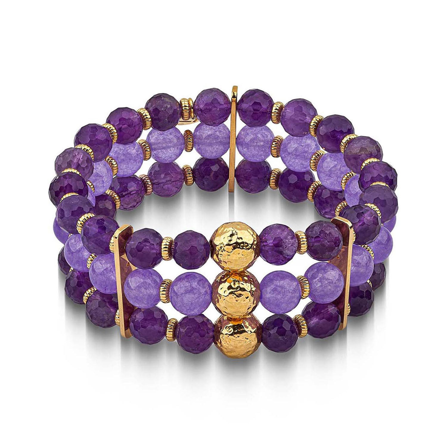 Βραχιόλι Swing από επιχρυσωμένο ασήμι 925° με αμέθυστο Εικόνα 1