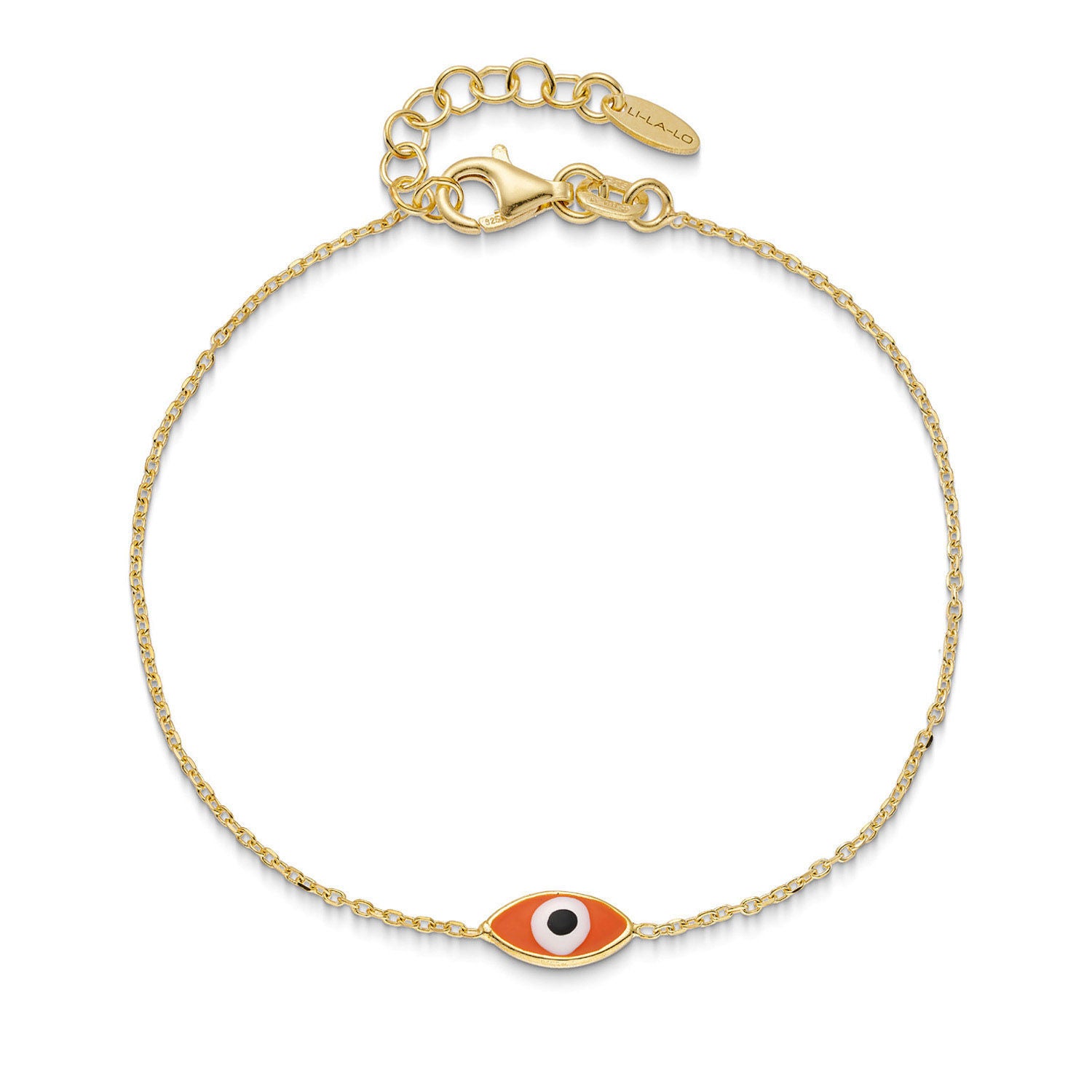 Βραχιόλι i από επιχρυσωμένο ασήμι 925° με πορτοκαλί σμάλτο Εικόνα 1