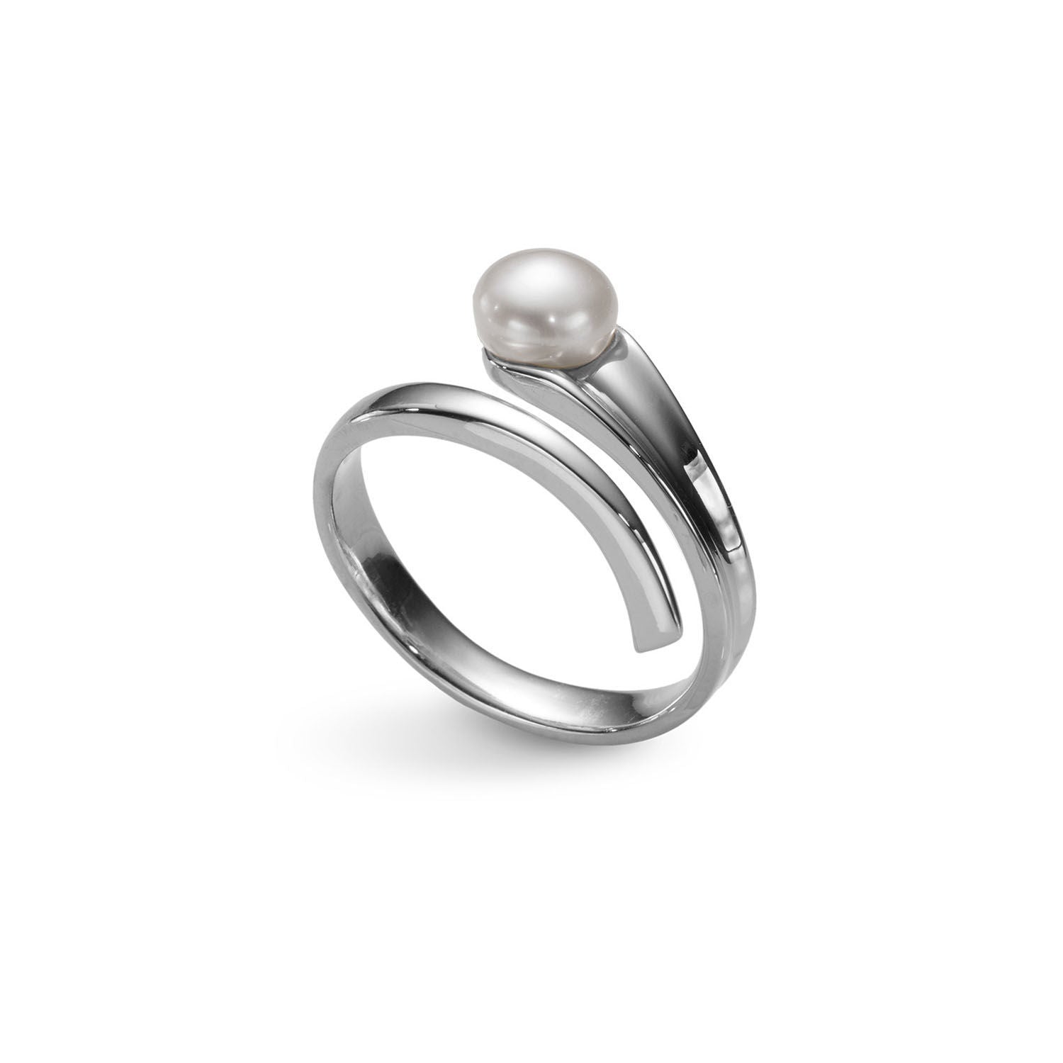 Δαχτυλίδι Terra από επιροδιωμένο ασήμι 925° με freshwater pearl Εικόνα 1