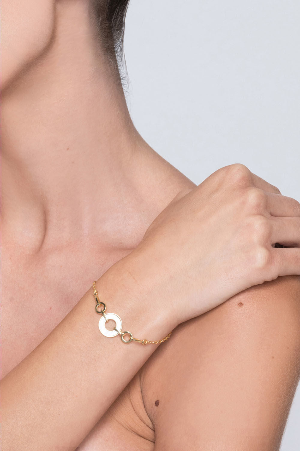 Βραχιόλι Geometry από επιχρυσωμένο ασήμι 925° με φίλντισι Εικόνα 2