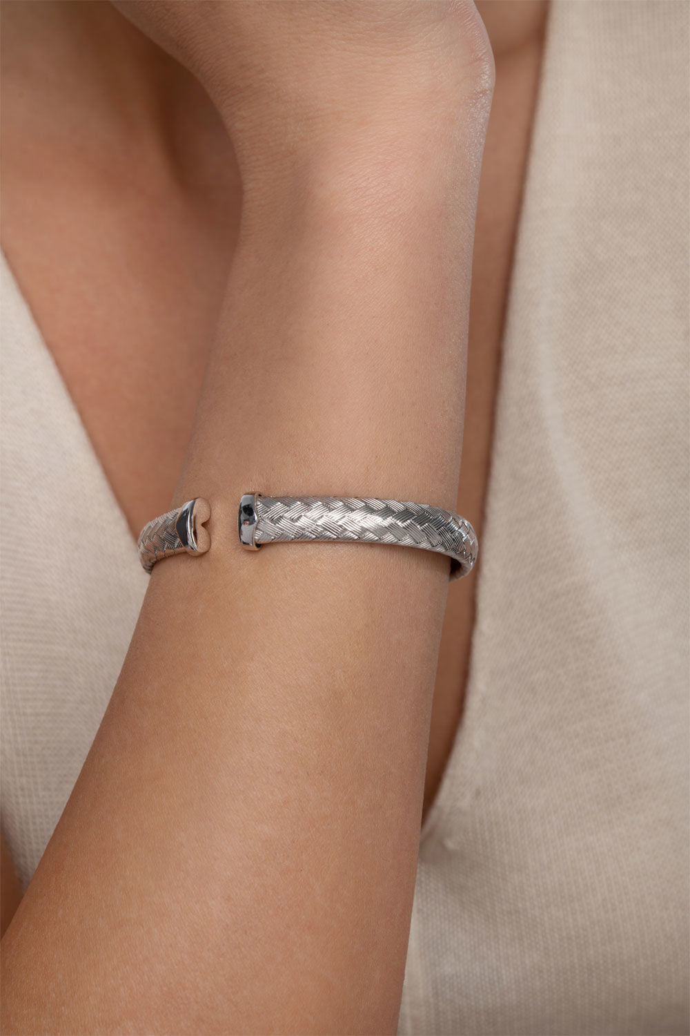 Βραχιόλι Skin σταθερό από επιροδιωμένο ασήμι 925° Εικόνα 3