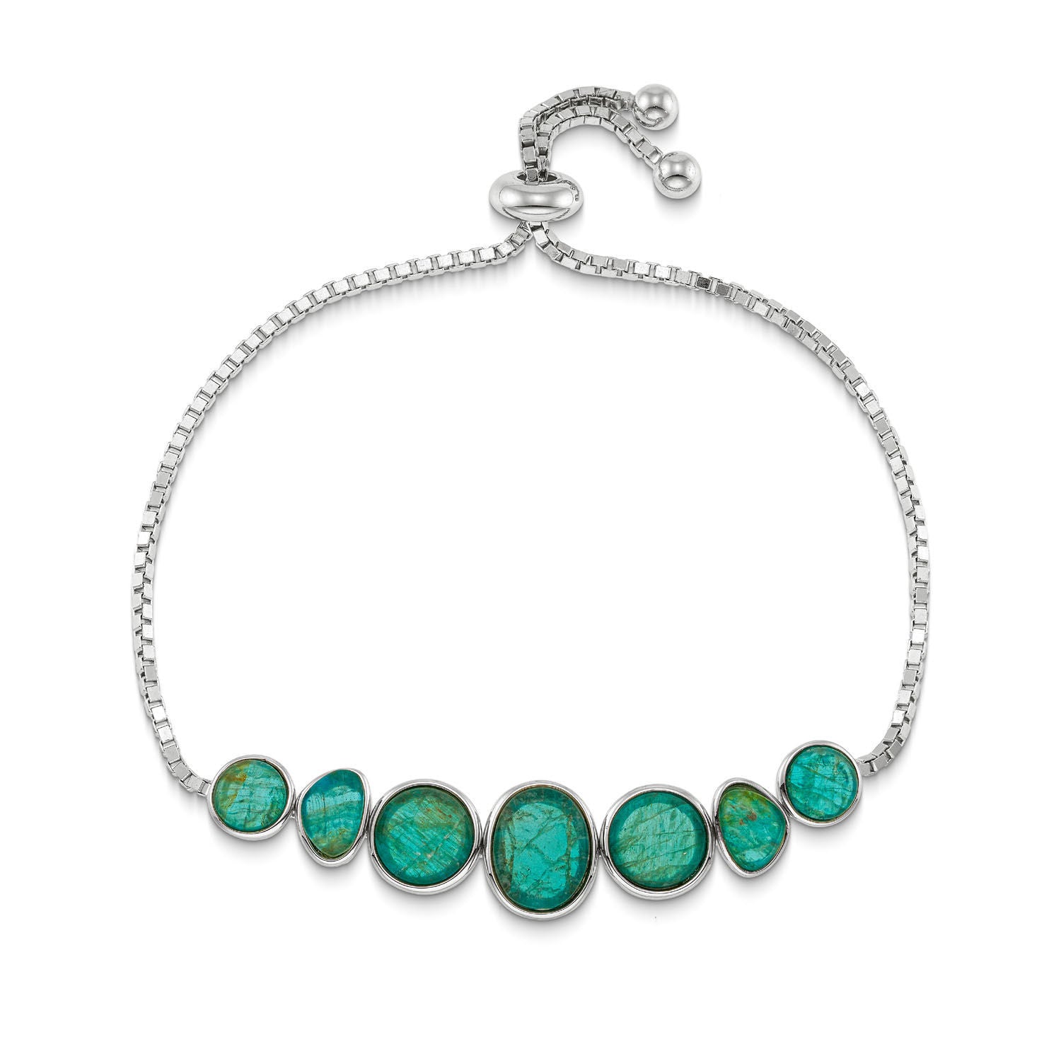 Βραχιόλι Iris από επιροδιωμένο ασήμι 925° με απατίτη και quartz Εικόνα 1