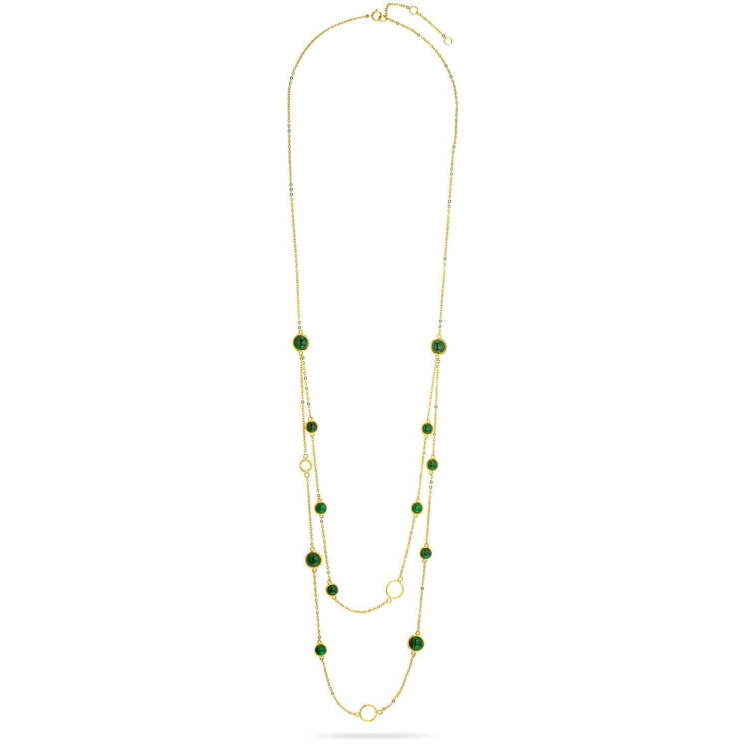 Κολιέ Iris από επιχρυσωμένο ασήμι 925° με μαλαχίτη Εικόνα 2