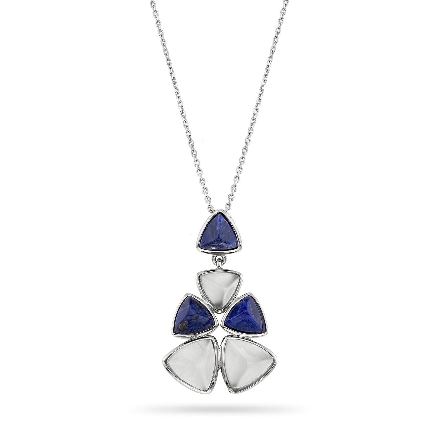 Κολιέ Iris από επιροδιωμένο ασήμι 925° με σοδαλίτη και χαλκηδόνιο Εικόνα 1