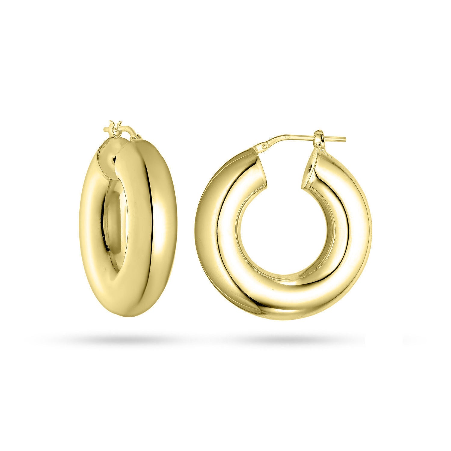 Σκουλαρίκια κρίκοι Reflections από επιχρυσωμένο ασήμι 925° Εικόνα 1