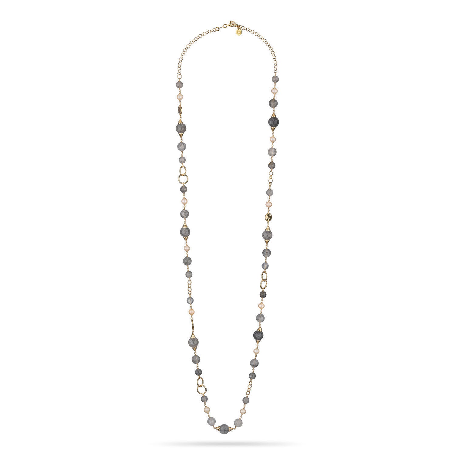 Κολιέ Swing από επιχρυσωμένο ασήμι 925° με quartz και μαργαριτάρια μπαρόκ Εικόνα 2