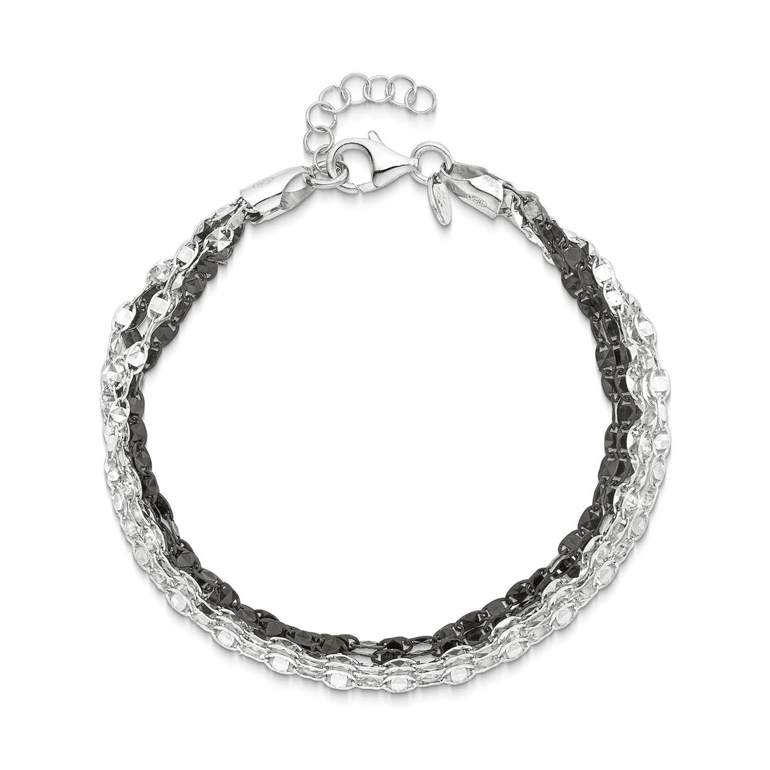 Βραχιόλι Skin από επιροδιωμένο και μαύρο επιροδιωμένο ασήμι 925° Εικόνα 1