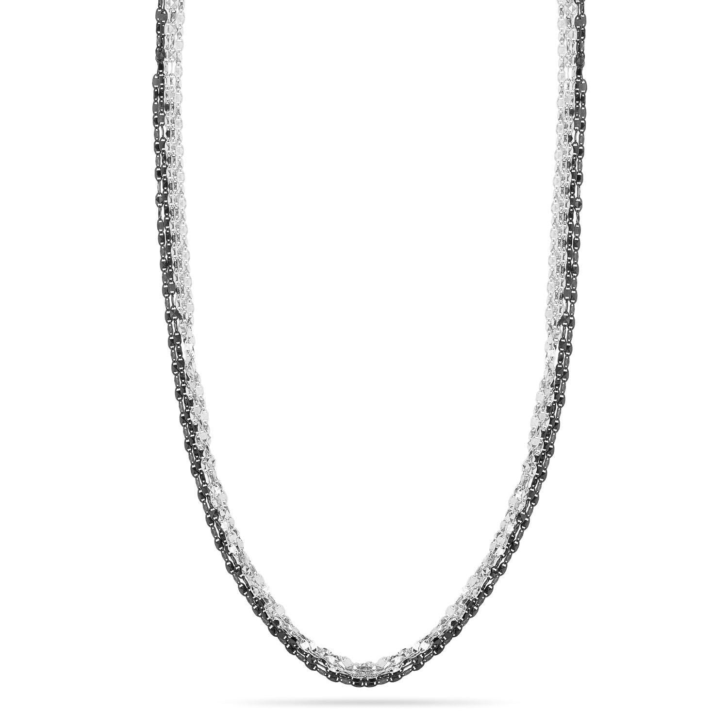 Κολιέ Skin από επιροδιωμένο και μαύρο επιροδιωμένο ασήμι 925° Εικόνα 1