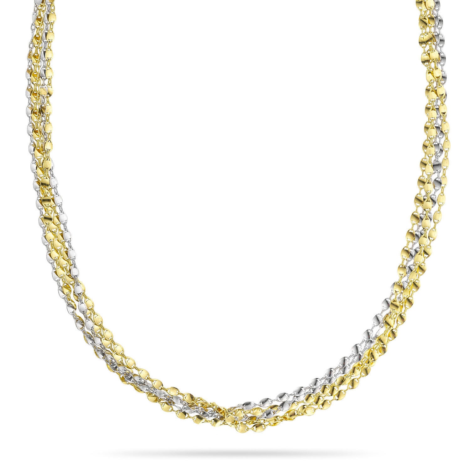 Κολιέ Skin από επιχρυσωμένο και επιροδιωμένο ασήμι 925° Εικόνα 1