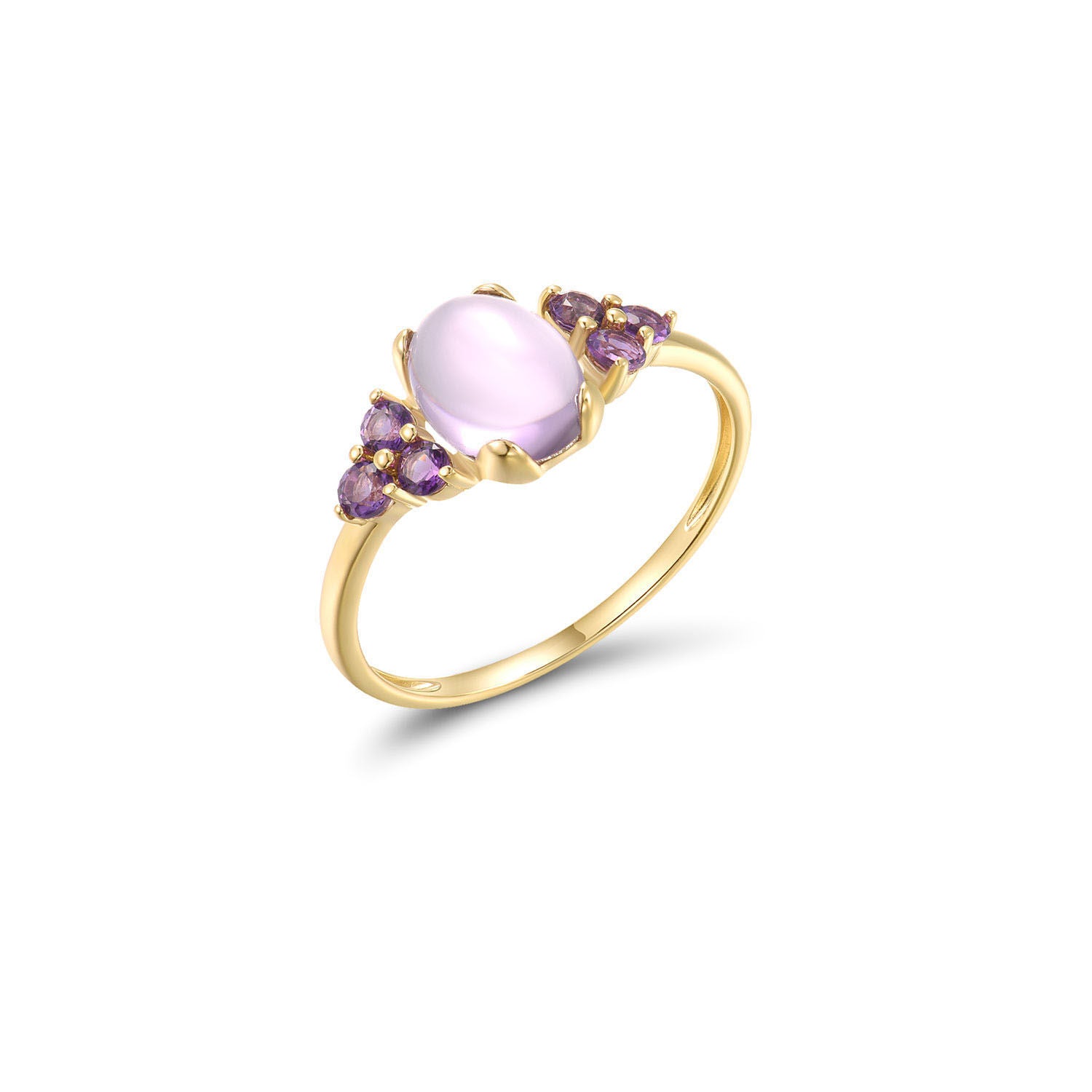 Δαχτυλίδι Secret Garden από χρυσό 14K με αμέθυστο Εικόνα 1