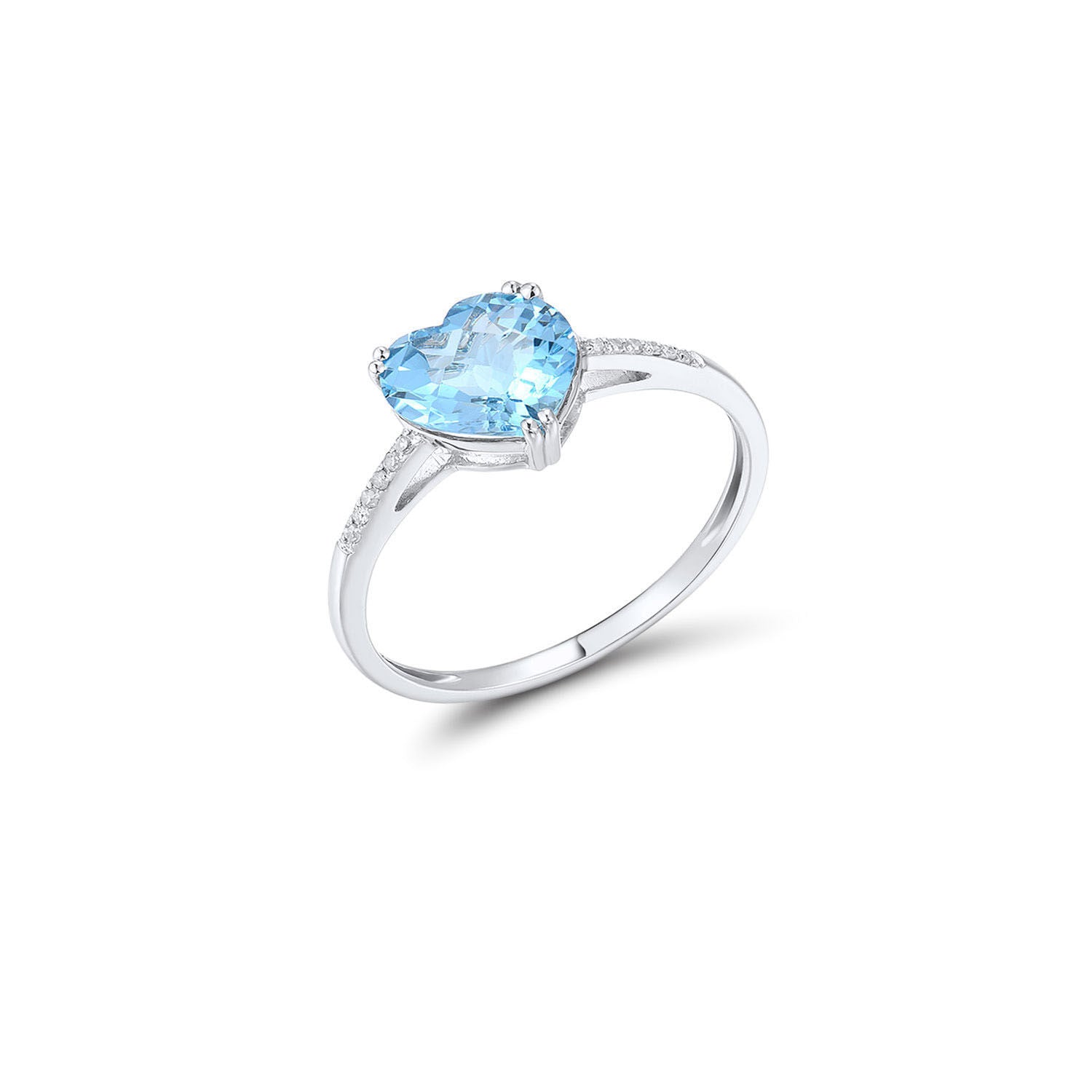 Δαχτυλίδι Secret Garden από λευκό χρυσό 18K με swiss blue topaz και διαμάντια μπριγιάν Εικόνα 1