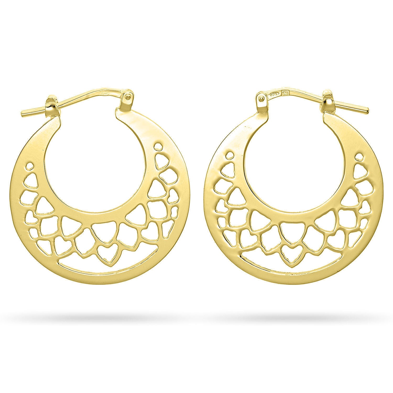 Σκουλαρίκια κρίκοι Arabesque από επιχρυσωμένο ασήμι 925° Εικόνα 1