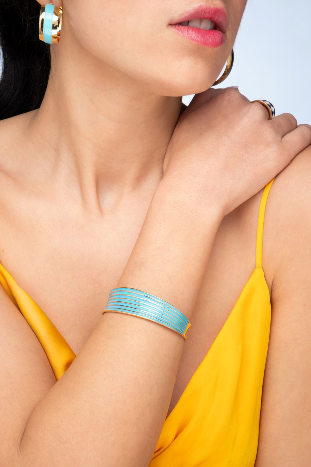 Βραχιόλι Pop 23 από επιχρυσωμένο ασήμι 925° με τυρκουάζ σμάλτο Εικόνα 3