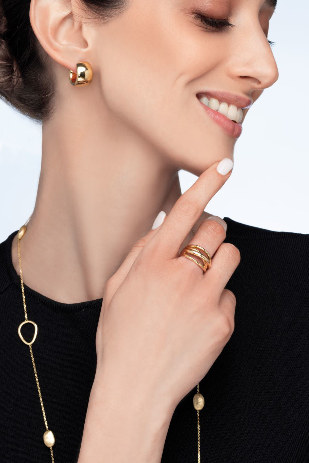 Σκουλαρίκια κρίκοι Aurum από χρυσό 18K Εικόνα 3