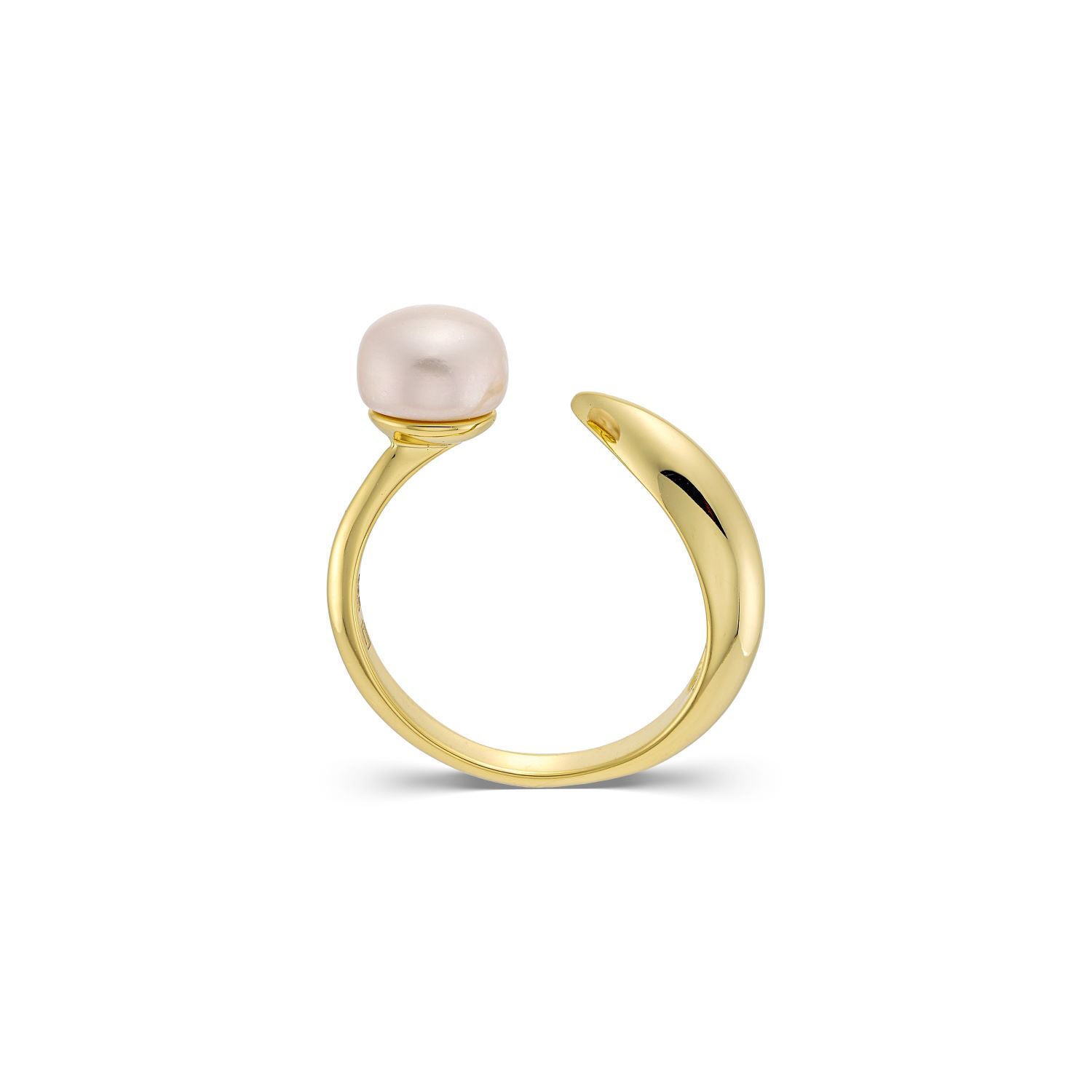 Δαχτυλίδι Pearls από επιχρυσωμένο ασήμι 925° με freshwater pearl Εικόνα 3