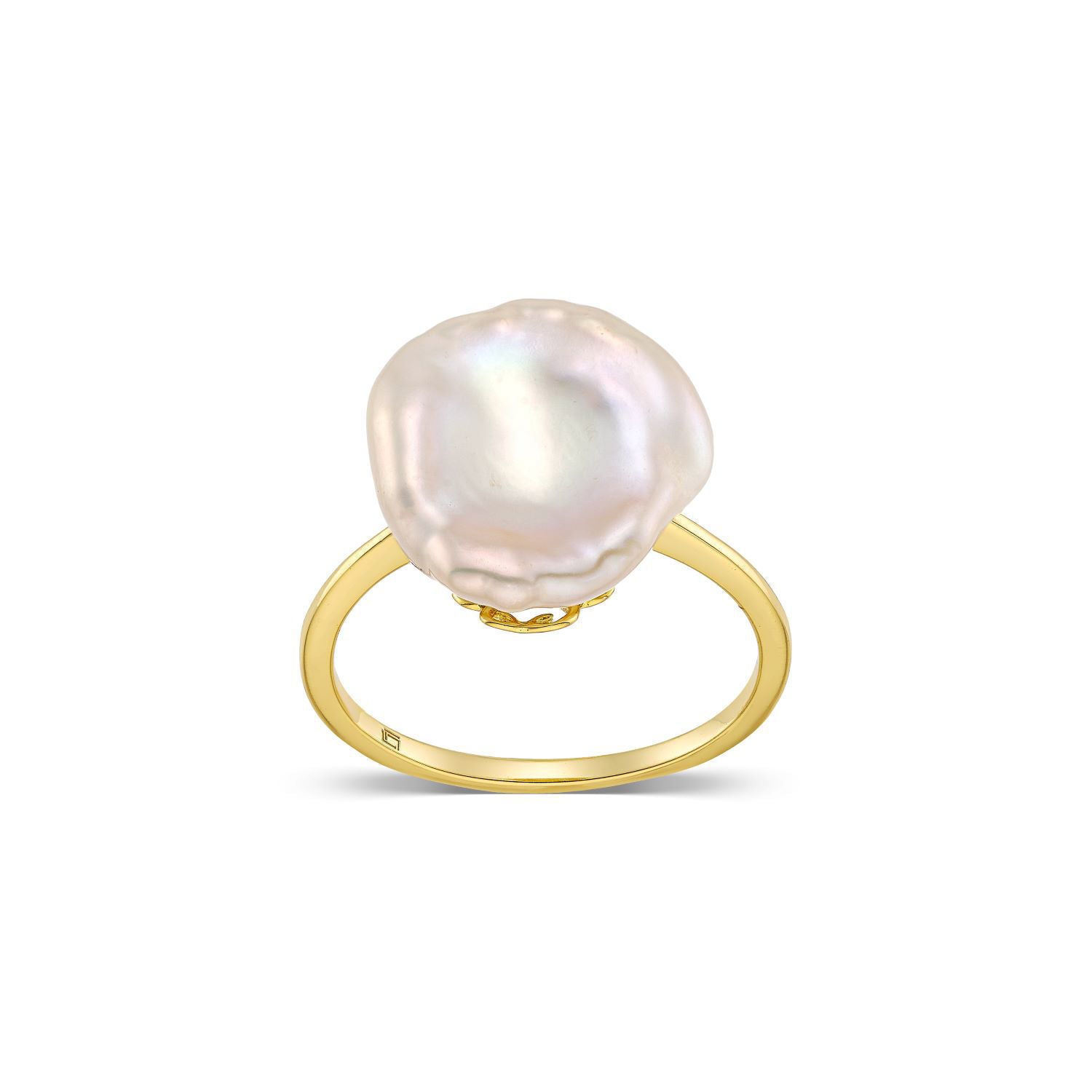 Δαχτυλίδι Pearls από επιχρυσωμένο ασήμι 925° με μαργαριτάρι μπαρόκ Εικόνα 3