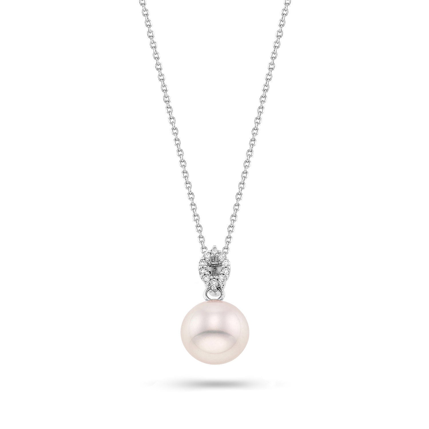 Μενταγιόν Pearls από λευκό χρυσό 18K με freshwater pearl και διαμάντια μπριγιάν Εικόνα 1