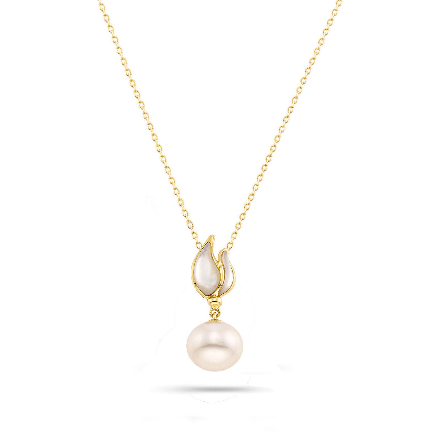 Μενταγιόν Pearls από χρυσό 18K με freshwater pearl και φίλντισι Εικόνα 1