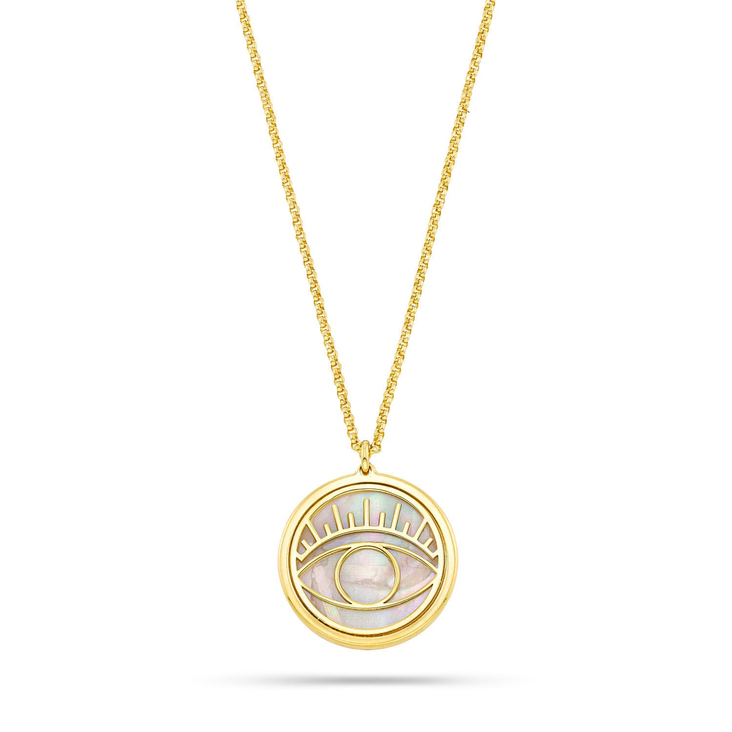 Κολιέ i από επιχρυσωμένο ασήμι 925° με φίλντισι Εικόνα 1